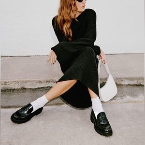 NEW. Reformation Agathea Chunky Loafer in Black. NEVER WORN. Size 7.5.